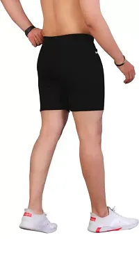 Stylish Black Cotton Blend Sports Shorts For Men-thumb2