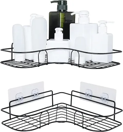 1pc Bathroom Wall Mounted Shelf, Punch-free Shower Caddy, Corner Storage  Rack, Bathroom Organizer