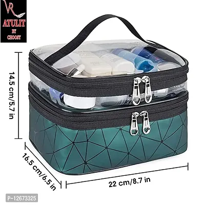 Double Layer Cosmetic Bag Organizer Makeup Pouch For Women-thumb2