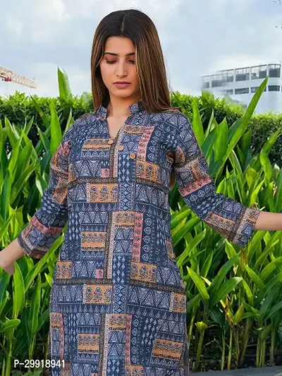 Stylish Navy Blue Polyester Kurta Bottom Set For Women-thumb4