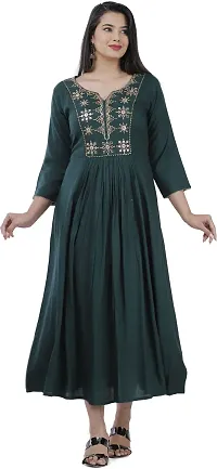 Women Touch Women Embroidered A line Kurta