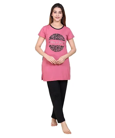 Hot Selling Cotton Blend Night Suits Women's Nightwear 