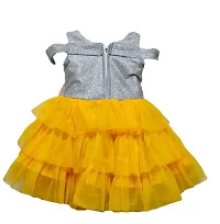 Stumble Fashion Baby Girls Dress middi Knee Length Fancy birthdayfrock Yellow-thumb1