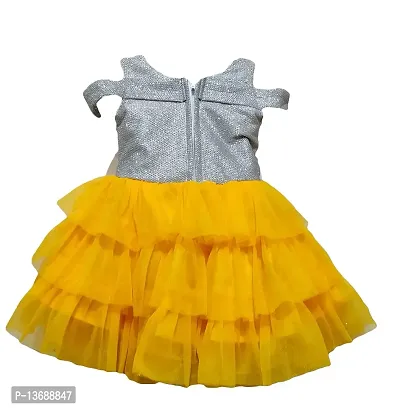 Stumble Fashion Baby Girls Dress middi Knee Length Fancy birthdayfrock Yellow-thumb2