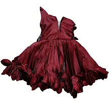 Stumble Fashion Baby Girls Dress middi Knee Length Fancy birthdayfrock Maroon-thumb1