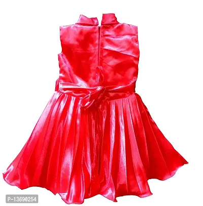 socho samjo Girl's Knee Length Dress (_Red_6-12 Months)-thumb2