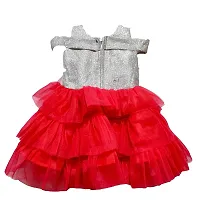 Stumble Fashion Baby Girls Dress middi Knee Length Fancy Birthday Frock red 9-12 Month-thumb1