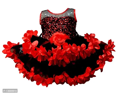 Stumble Fashion Baby Girls Dress middi Knee Length Fancy birthdayfrock Red