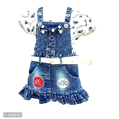 socho samjo Baby Girl's Denim Skirt with a Inner New Born Baby to 1 Year (Multicolour, 2-3 Years)