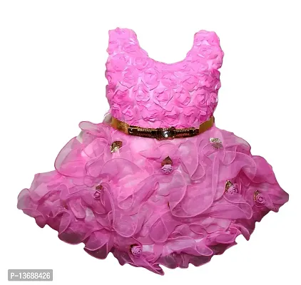 Stumble Fashion Baby Girls middi Dress Frock Pink-thumb0