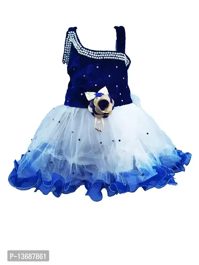 socho samjo Baby Girls' Knee Length Dress (ssd_blue_3-6 Months)