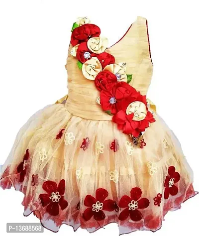 socho samjo Baby Girl's Midi Dress (nnn_Golden_3-6 Months)