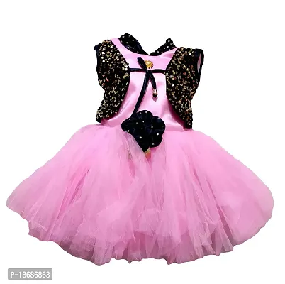 Stumble Fashion Baby Girls Dress middi Knee Length Fancy Birthday Frock 12-18month Pink-thumb0