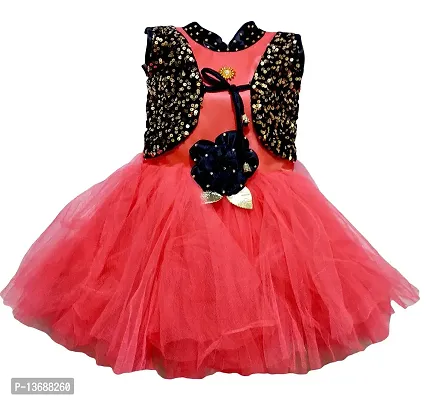 Stumble Fashion Baby Girls Dress middi Knee Length Fancy Birthday Frock 9-12month Red-thumb0