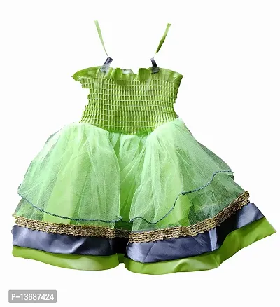 socho samjo Baby Girl's Midi Frock (nnn_Grey & Green_9-12 Months)-thumb2