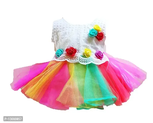 socho samjo Baby Girl's Knee Length Dress (ssd_Multicolor_3-6 Months)-thumb0