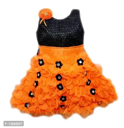 socho samjo Baby Girls Frock (Orange_12 Months-24 Months)-thumb0