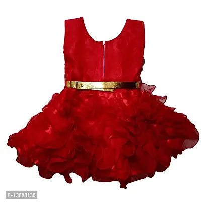 Stumble Fashion Baby Girls middi Dress Frock red 6-9 Month-thumb2