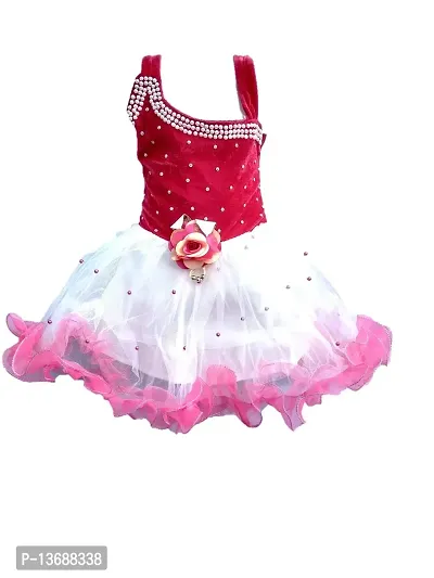 socho samjo Baby Girl's Knee Length Dress (ssd_Pink_3-6 Months)