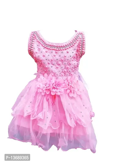 socho samjo Baby Girls' Knee Length Dress (ssd_light pink_3-6 Months)
