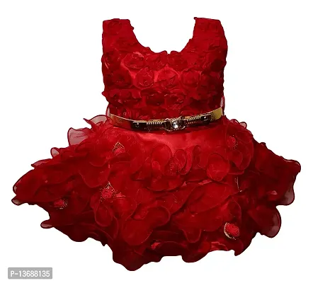 Stumble Fashion Baby Girls middi Dress Frock red 6-9 Month-thumb0