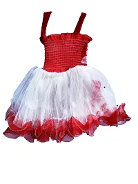 socho samjo Baby Girl's Knee Length Dress (ssd_Red_3-6 Months)-thumb1