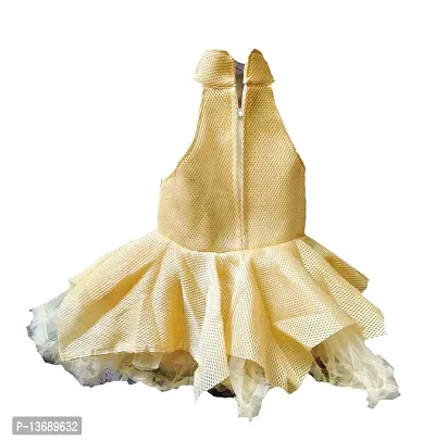 socho samjo Baby Girl's Knee Length Dress (hjj_Gold_18-24 Months)-thumb2
