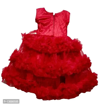 Stumble Fashion Baby Frock Girl middi Dress bhirthday Dress net Red-thumb2