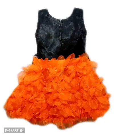 Stumble Fashion Baby Frock Girls middi Dress Orange-thumb2