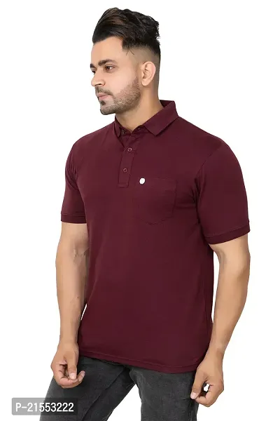 Stylish Maroon Cotton Tees For Men-thumb0