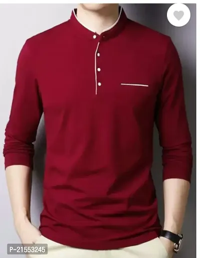 Stylish Red Cotton Tees For Men-thumb0