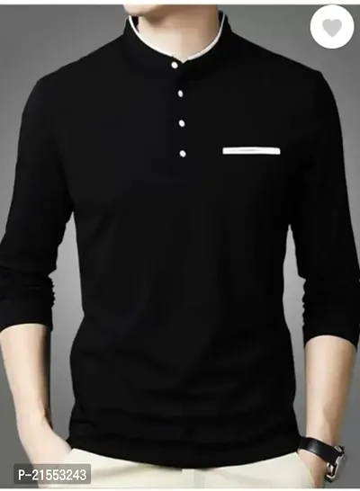 Stylish Black Cotton Tees For Men-thumb0