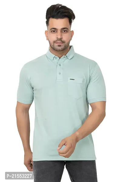 Stylish Green Cotton Tees For Men-thumb0