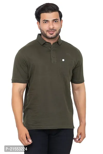 Stylish Brown Cotton Tees For Men-thumb0