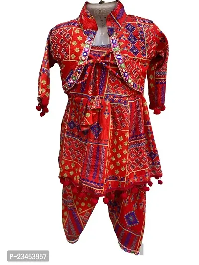 Alluring  Cotton Blend  Stitched Salwar Suit Sets For Girls