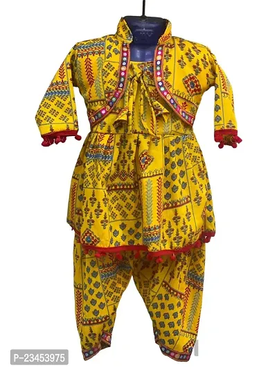 Alluring  Cotton Blend  Stitched Salwar Suit Sets For Girls