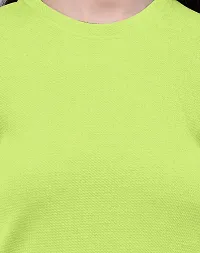 Elegant Neon Green Lycra Solid Top For Women-thumb3