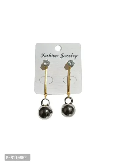 Trendy Gold Plated Pearl Drop Earrings for Girls and Women