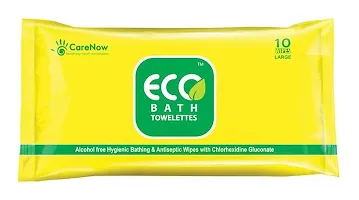 Eco Bath Large Towelettes Wipes- Pack Of 2, 10 Wipes Each-thumb1