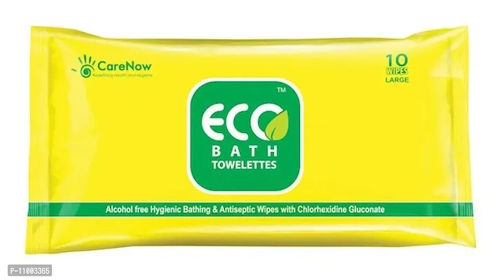 Eco Bath Large Towelettes Wipes- Pack Of 3, 10 Wipes Each