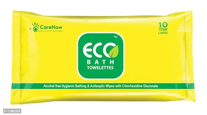 Eco Bath Large Towelettes Wipes- Pack Of 2, 10 Wipes Each