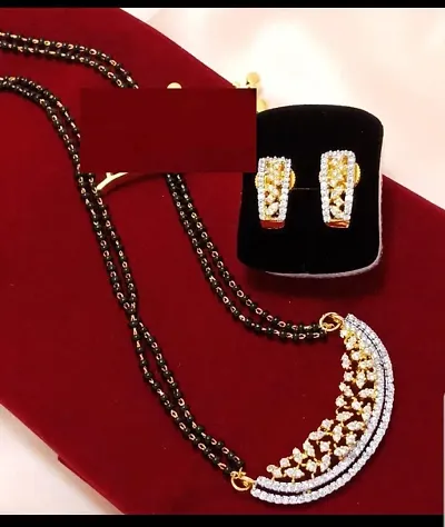 Elegant Alloy Mangalsutra With Earrings for Women