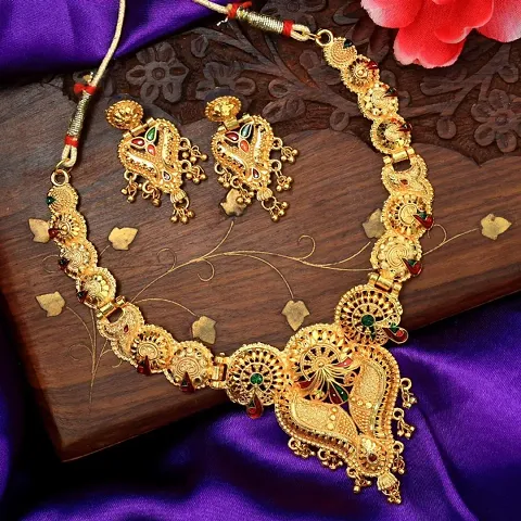 Beautiful Brass Gold Plated Jewellery Sets for Women