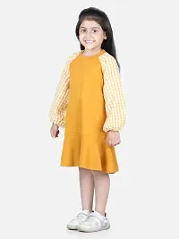 Aww hunnie girls cotton check long sleeve dress for Autumn I Girls Stylish full sleeve long sleeve dress I-thumb2