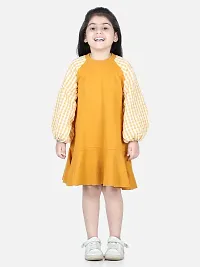 Aww hunnie girls cotton check long sleeve dress for Autumn I Girls Stylish full sleeve long sleeve dress I-thumb3