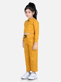 Aww hunnie autumn winter wear Girls track suit terry cotton crop full sleeve top and pajama with 2 pckets I Girls full sleeve top and pajama set I-thumb2