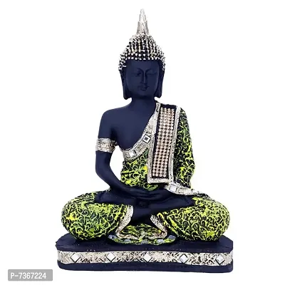 Aaputri Meditation sitting Lord Bhudha Staute Idol Green  Handicarft Home decorative showpiece-thumb0