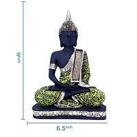 Aaputri Meditation sitting Lord Bhudha Staute Idol Green  Handicarft Home decorative showpiece-thumb1