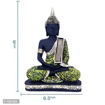 Aaputri Meditation sitting Lord Bhudha Staute Idol Green  Handicarft Home decorative showpiece-thumb2