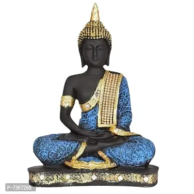 meditation Sitting lord bhudhha Staue idol Blue Handicraft Home Decoraitve Showpiece-thumb0